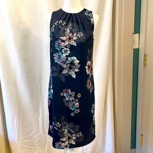 Navy and floral print cocktail dress - brand new - size 6